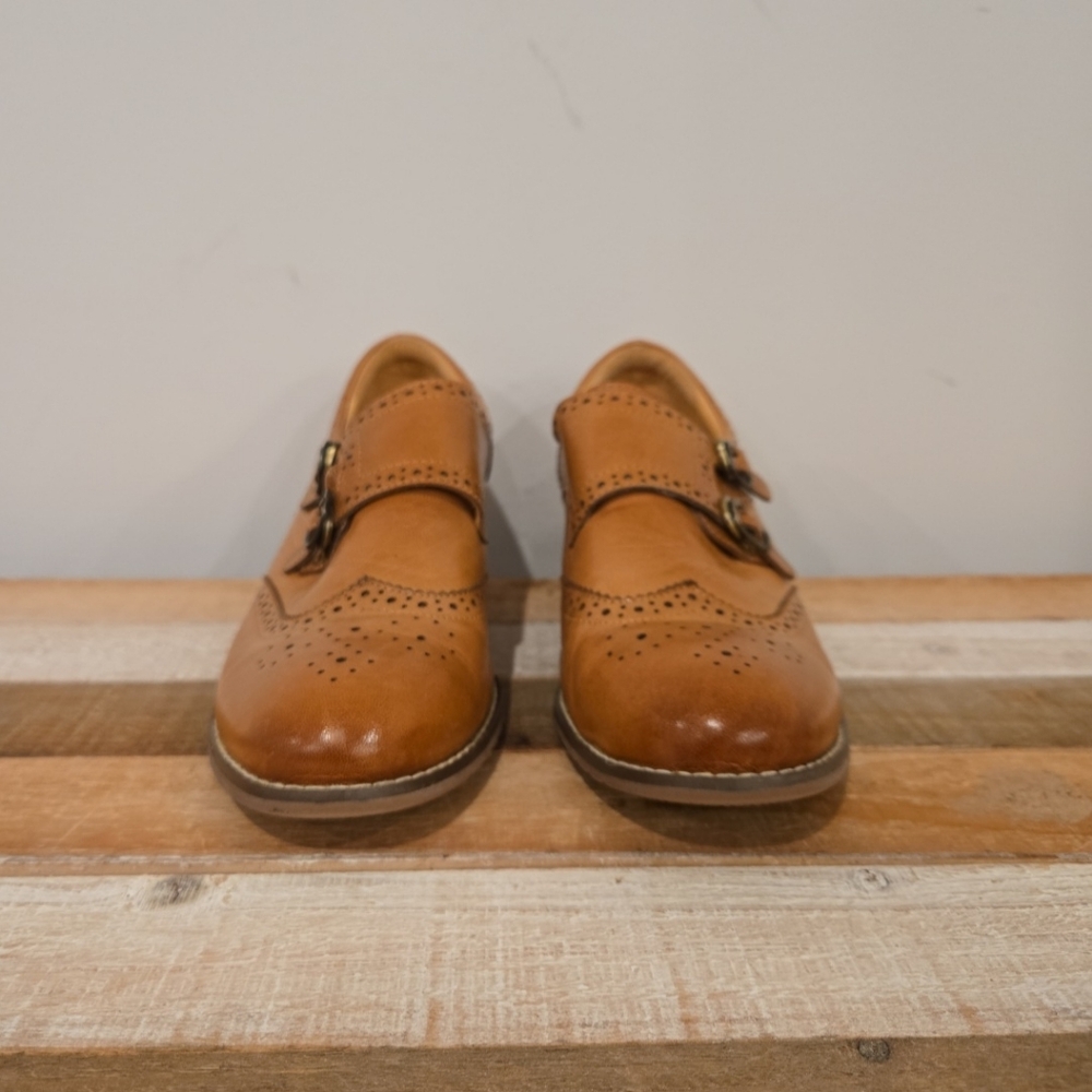 Mona Flying Leather Oxford Leather Wingtip Chestnut Brown Handmade Shoes - Picture 4 of 10